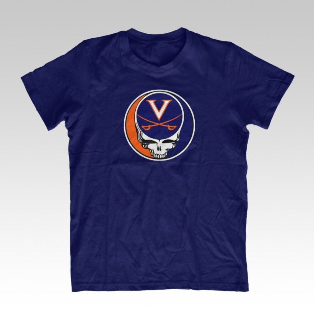 Grateful Dead University of Virginia UVA Cavaliers Wahoo's t-shirt Navy